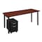 Kee Desking Kee Single Pedestal Desks, 24 D X 29 H, 66 W X Wood, Metal MTSPM6624CHBPBK - alternate 1